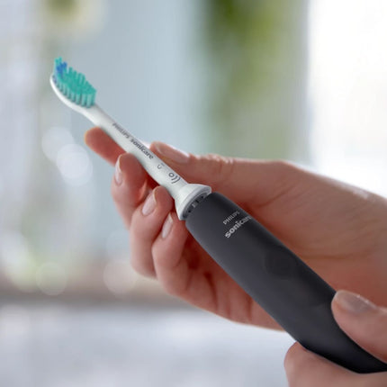 PHILIPS Sonicare 3100 Series 3100 Επαναφορτιζόμενη Ηλεκτρική Οδοντόβουρτσα με Τεχνολογία Sonic, Αισθητήρα Πίεσης για Αποτελεσματική Αφαίρεση Πλάκας Μαύρο HX3671/14
