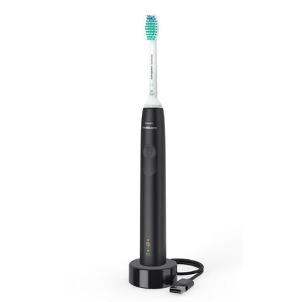 PHILIPS Sonicare 3100 Series 3100 Επαναφορτιζόμενη Ηλεκτρική Οδοντόβουρτσα με Τεχνολογία Sonic, Αισθητήρα Πίεσης για Αποτελεσματική Αφαίρεση Πλάκας Μαύρο HX3671/14