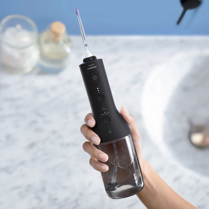 PHILIPS Sonicare Cordless Power Flosser 3000 Ηλεκτρικό Οδοντικό Νήμα με Τεχνολογία QuadStream Μαύρο HX3826/33