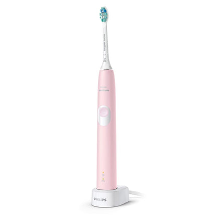 PHILIPS Sonicare ProtectiveClean 4300 Επαναφορτιζόμενη Ηλεκτρική Οδοντόβουρτσα με Sonic Τεχνολογία, Safestart Προγραμμα, Αισθητήρα Πίεσης & Διπλό Επίπεδο Έντασης Ροζ HX6806/04