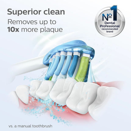 PHILIPS Sonicare C3 Premium Plaque Defence Κεφαλές Οδοντόβουρτσας 2 Τεμάχια για Βαθύ Καθαρισμό & Αποτελεσματική Αφαίρεση Πλάκας Μαύρο HX9042/33