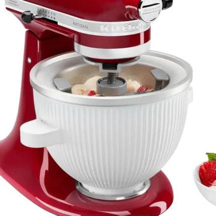 KitchenAid Μπολ Παγωτομηχανής 1,9L για Επιτραπέζιο Μίξερ 5KSMICM Λευκό