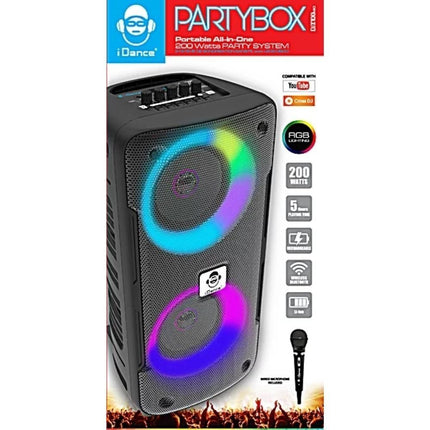 iDance DJX-100MK2 Φορητό Karaoke Ηχείο με Disco Φωτισμό & Ενσύρματο Μικρόφωνο