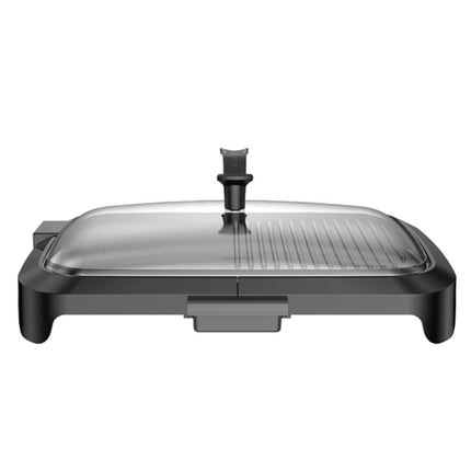 Decakila Ηλεκτρική Αντικολλητική Ψησταριά 1600W με Γυάλινο Καπάκι & Ρυθμιζόμενο Θερμοστάτη, Μαύρο KEEC002B