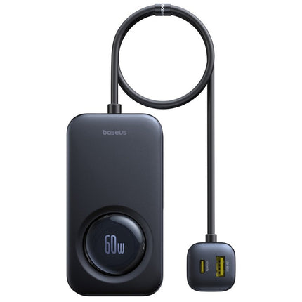 Baseus Car Charger 60W PrimeTrip VW1 With Retractable Cable Black