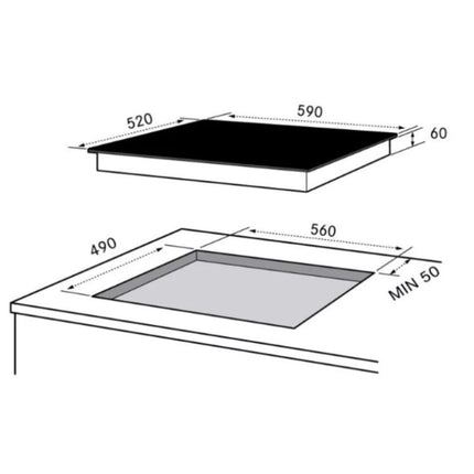 Midea Επαγωγική Εστία 60cm 4 Ζωνών με Boost & Touch Control, MIH-653A