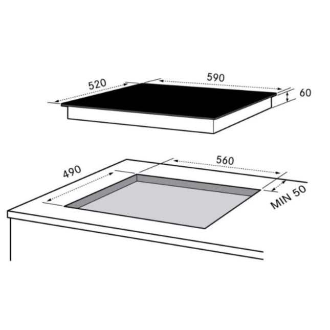 Midea Επαγωγική Εστία 60cm 4 Ζωνών με Boost & Touch Control, MIH-653A