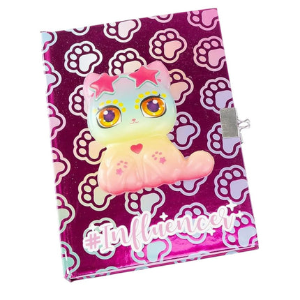 Influencer Secret Diary Ροζ Μυστικό Ημερολόγιο με Squishy Γατούλα & Αξεσουάρ Γεμάτο Στυλ & Φαντασία