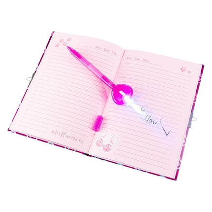 Influencer Secret Diary Ροζ Μυστικό Ημερολόγιο με Squishy Γατούλα & Αξεσουάρ Γεμάτο Στυλ & Φαντασία