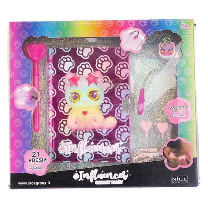 Influencer Secret Diary Ροζ Μυστικό Ημερολόγιο με Squishy Γατούλα & Αξεσουάρ Γεμάτο Στυλ & Φαντασία