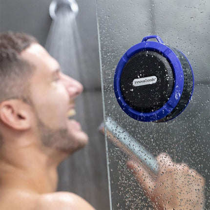 InnovaGoods DropSound Φορητό Αδιάβροχο Ηχείο Bluetooth με Handsfree, Βεντούζα και Καραμπίνερ V0101205