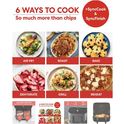INSTANT Φριτέζα Αέρος Vortex Plus VersaZone Air Fryer 8.5L 8-σε-1 με Dual Zone & EvenCrisp 1700W
