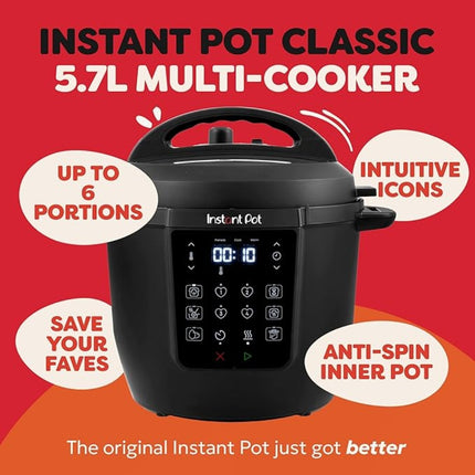 Instant Pot Classic 5.7L Πολυμάγειρας 7 σε 1 Ηλεκτρική Χύτρα Ταχύτητας 1000W INST-112200001