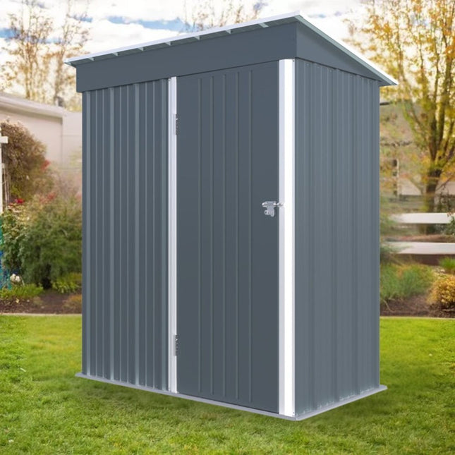 ISUNOR Μεταλλική Γαλβανιζέ Αποθήκη Κήπου 3x5ft 94x161xH181cm, Γκρι