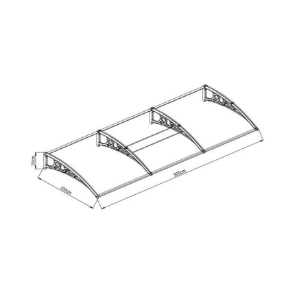 ISUNOR Triple Tent Kiosk 100x300cm