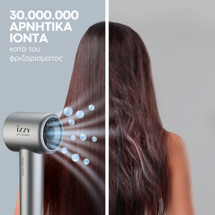 ΙΖΖΥ Σεσουάρ Style Pro BLDC 1600W με Ιονική Τεχνολογία, Digital Οθόνη & Φυσούνα IZ-7215