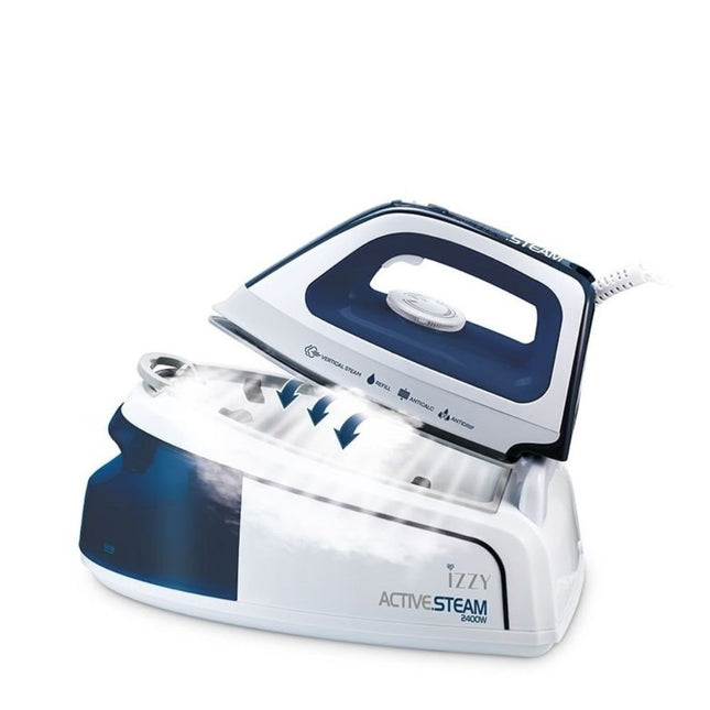 IZZY Active Steam Σύστημα Σιδερώματος Πίεσης 3.5bar 2400W με με Δοχείο 1.2L & Κεραμική Πλάκα