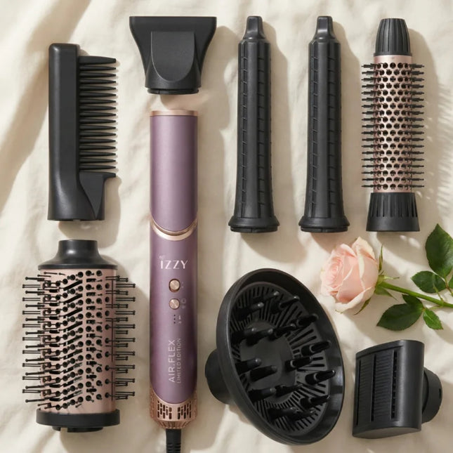 IZZY AIRFLEX Limited Edition Multi Styler 9 σε 1 Πολυσυσκευή Μαλλιών 1500W με Μοτέρ BLDC 110.000 RPM, 8 Εξαρτήματα, Τεχνολογία COANDA, Flex Λαβή & Κρύο Αέρα IZ-7221