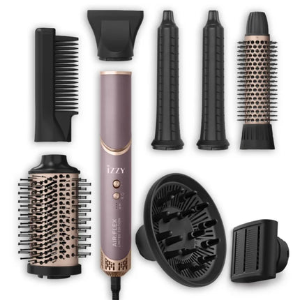 IZZY AIRFLEX Limited Edition Multi Styler 9 σε 1 Πολυσυσκευή Μαλλιών 1500W με Μοτέρ BLDC 110.000 RPM, 8 Εξαρτήματα, Τεχνολογία COANDA, Flex Λαβή & Κρύο Αέρα IZ-7221