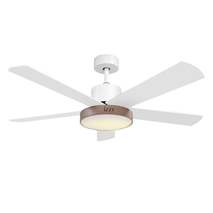 Izzy IZ-9032 Ανεμιστήρας Οροφής 132cm με DC Μοτέρ, LED Φωτισμό, Τηλεχειριστήριο & Διπλής Όψης Πτέρυγα Λευκό/Καφέ
