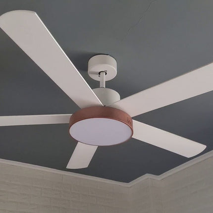 Izzy IZ-9032 Ανεμιστήρας Οροφής 132cm με DC Μοτέρ, LED Φωτισμό, Τηλεχειριστήριο & Διπλής Όψης Πτέρυγα Λευκό/Καφέ
