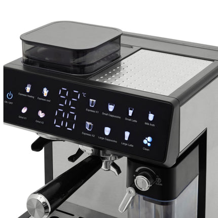 IZZY Barista Expert Ημιαυτόματη Μηχανή Espresso 1450W 20 Bar, Ενσωματωμένος Μύλος με 20 Ρυθμίσεις, Οθόνη Αφής, Cold Brew & Αφρογαλιέρα IZ-6028, Μαύρο