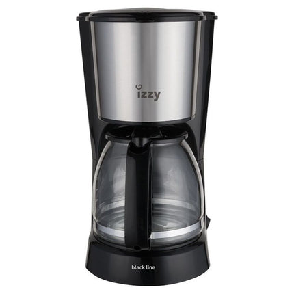 IZZY Black Line Καφετιέρα Φίλτρου 1000W με Γυάλινη Κανάτα 1.5L Ασημί