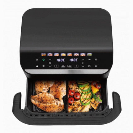 IZZY Digital Φριτέζα Αέρος Dual XXXL 11Lt με Διπλό Αποσπώμενο Κάδο & ΔΩΡΟ 30 Αντικολλητικά Χαρτιά Ψησίματος