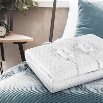 IZZY Διπλό Θερμαινόμενο Υπόστρωμα Sleepy με Fleece Επένδυση, 3 Ρυθμίσεις Θερμότητας & Προστασία από Υπερθέρμανση, Λευκό IZ-9009