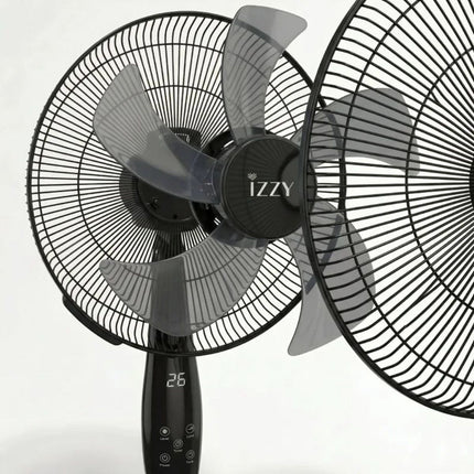 IZZY Ανεμιστήρας Ορθοστάτης 70W 46cm με Ρυθμιζόμενο ύψος, 3 Λειτουργίες, Χρονοδιακόπτη και Τηλεχειριστήριο IZ-9048 Μαύρο