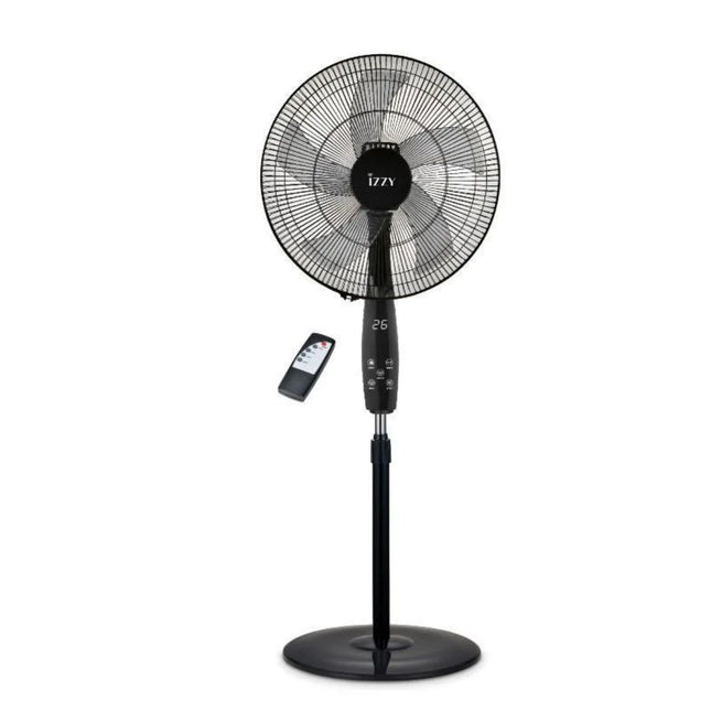 IZZY Ανεμιστήρας Ορθοστάτης 70W 46cm με Ρυθμιζόμενο ύψος, 3 Λειτουργίες, Χρονοδιακόπτη και Τηλεχειριστήριο IZ-9048 Μαύρο