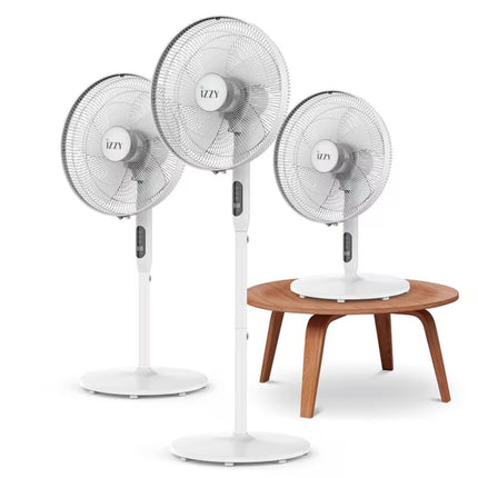 IZZY Ανεμιστήρας 3σε1 70W 40cm με 3 Επίπεδα Ύψους, Χρονοδιακόπτη, Λειτουργία Περιστροφής και Τηλεχειριστήριο IZ-9007 Λευκό