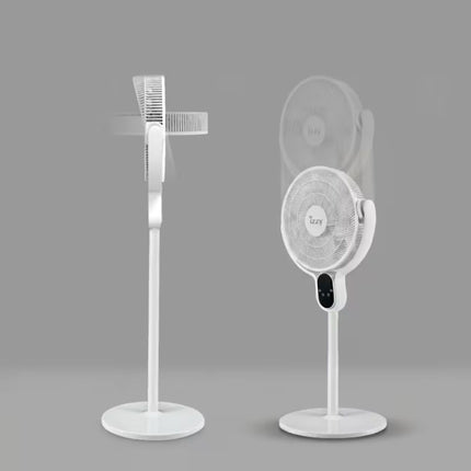 Izzy Ανεμιστήρας Ορθοστάτης DC 40cm με Ρύθμιση Κλίσης, 8 Ταχύτητες, Χρονοδιακόπτη και Τηλεχειριστήριο IZ-9086 Λευκό