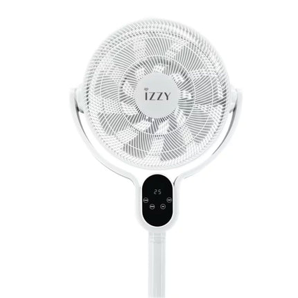Izzy Ανεμιστήρας Ορθοστάτης DC 40cm με Ρύθμιση Κλίσης, 8 Ταχύτητες, Χρονοδιακόπτη και Τηλεχειριστήριο IZ-9086 Λευκό