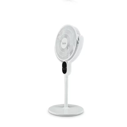 Izzy Ανεμιστήρας Ορθοστάτης DC 40cm με Ρύθμιση Κλίσης, 8 Ταχύτητες, Χρονοδιακόπτη και Τηλεχειριστήριο IZ-9086 Λευκό