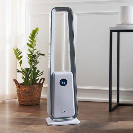 IZZY Ανεμιστήρας Πύργος Χωρίς Φτερά 80W 90cm με 3 Λειτουργίες, Χρονοδιακόπτη και Τηλεχειριστήριο IZ-9087 Λευκό