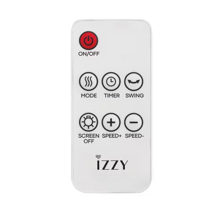 IZZY Ανεμιστήρας Πύργος Χωρίς Φτερά 80W 90cm με 3 Λειτουργίες, Χρονοδιακόπτη και Τηλεχειριστήριο IZ-9087 Λευκό