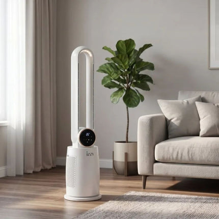 IZZY Ανεμιστήρας Πύργος Χωρίς Φτερά 60W 108cm με Χρονοδιακόπτη 3 Ταχύτητες και Τηλεχειριστήριο IZ-9046 Λευκό