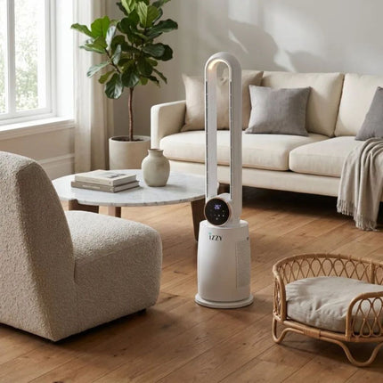 IZZY Ανεμιστήρας Πύργος Χωρίς Φτερά 60W 108cm με Χρονοδιακόπτη 3 Ταχύτητες και Τηλεχειριστήριο IZ-9046 Λευκό