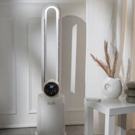 IZZY Ανεμιστήρας Πύργος Χωρίς Φτερά 60W 108cm με Χρονοδιακόπτη 3 Ταχύτητες και Τηλεχειριστήριο IZ-9046 Λευκό