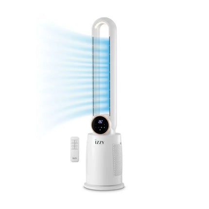 IZZY Ανεμιστήρας Πύργος Χωρίς Φτερά 60W 108cm με Χρονοδιακόπτη 3 Ταχύτητες και Τηλεχειριστήριο IZ-9046 Λευκό