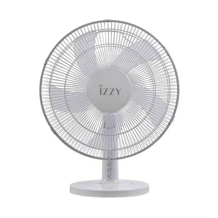 IZZY Επιτραπέζιος Ανεμιστήρας 50W 40cm με Λειτουργία Περιστροφής, 3 Ταχύτητες και 5 Φτερά IZ-9023 Λευκό
