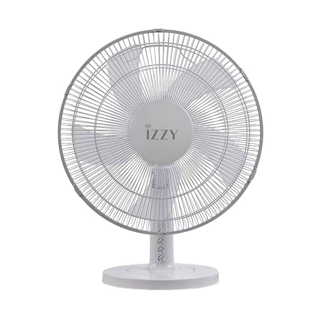 IZZY Επιτραπέζιος Ανεμιστήρας 50W 40cm με Λειτουργία Περιστροφής, 3 Ταχύτητες και 5 Φτερά IZ-9023 Λευκό