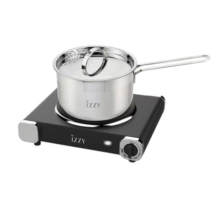IZZY Φορητή Επιτραπέζια Μονή Εστία Εμαγιέ 1500W με Ρυθμιζόμενο Θερμοστάτη