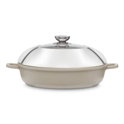 IZZY Γάστρα Natura Elea XL 32cm με Καπάκι και Αντικολλητική Επίστρωση για Όλες τις Εστίες 225040 Μπεζ