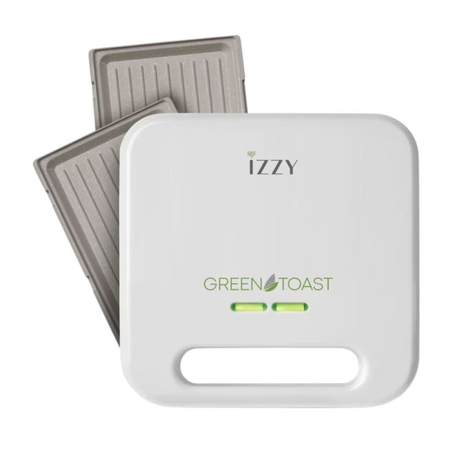 IZZY Green Toast Τοστιέρα Σαντουιτσιέρα 800W με Αποσπώμενες Πλάκες για 2 Τοστ IZ-2010