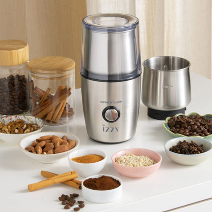 IZZY Grinder 2σε1 Πολυκόφτης & Μύλος Καφέ 200W με 2 Δοχεία IZ-6205