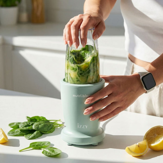 IZZY Nutriblend Μπλέντερ Smoothie 600W με 2 Δοχεία & Ανοξείδωτες Λεπίδες IZ-6503 Πράσινο