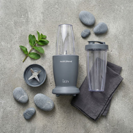 IZZY Nutriblend Μπλέντερ Smoothie 600W με 2 Δοχεία & Ανοξείδωτες Λεπίδες IZ-6503 Γκρι