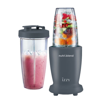 IZZY Nutriblend Μπλέντερ Smoothie 600W με 2 Δοχεία & Ανοξείδωτες Λεπίδες IZ-6503 Γκρι